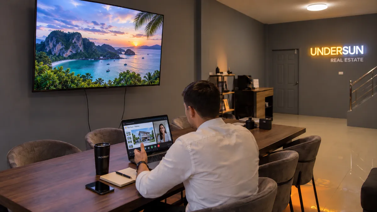 Online presentation of Phuket real estate via video call