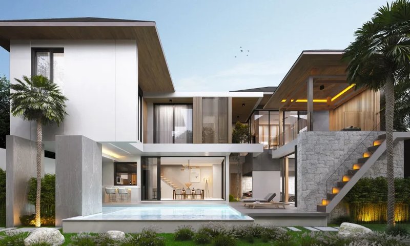 วิลล่าสองชั้น 3 ห้องนอนพร้อมสระว่ายน้ำส่วนตัวในบางเทา,ภูเก็ตที่ดารียาวิลล่าคอมเพล็กซ์