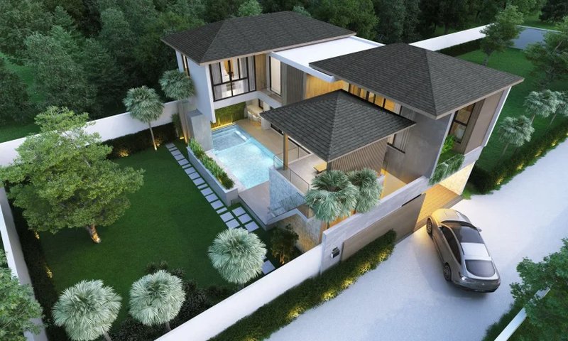 Two-storey 3 bedroom villa with private pool in Bang Tao, Phuket at Dareeya Villas Complex