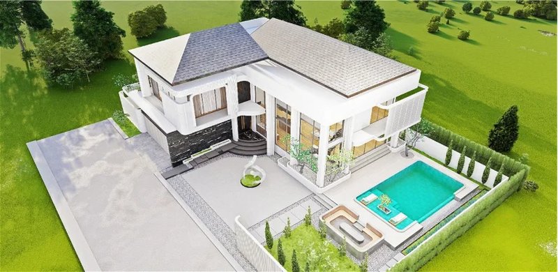 Two-storey luxury villa with private pool in Mai Khao area, Phuket in Allthai Village