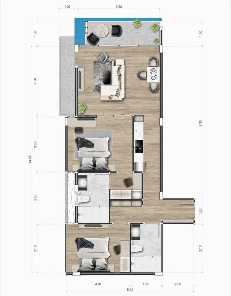 Deluxe 2 Bedroom Apartment with Sea View in Patong Area, Phuket at Coral Beach Oceanview Resort