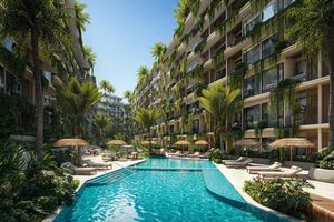 Spacious 1 bedroom apartment in a new complex near Layan Beach, Phuket