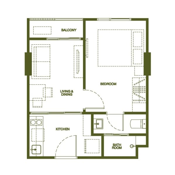 1 Bedroom Apartment in Wichit Area, Phuket at The Base Rise