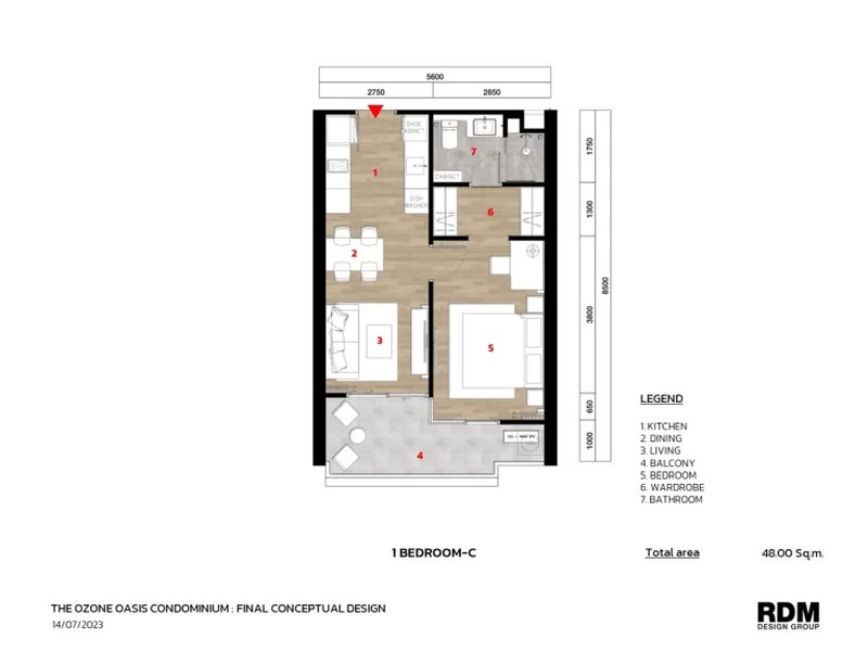 1 Bedroom Apartment in Bang Tao, Phuket at The Ozone Oasis Condominium