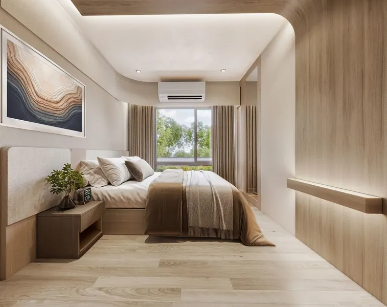 ห้องนอนของวิลล่า ในเทพกระษัตรี