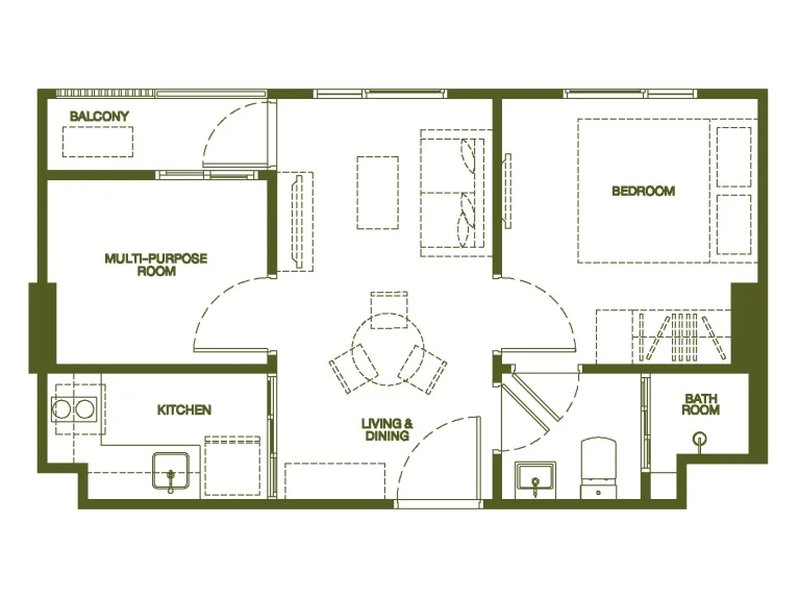 Spacious 1 Bedroom Apartment in Wichit, Phuket at The Base Rise