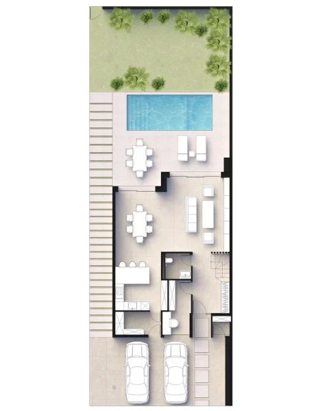 Coral two-storey villa with 3 bedrooms and a swimming pool in Chalong, Phuket in the Mutti Family Villas complex