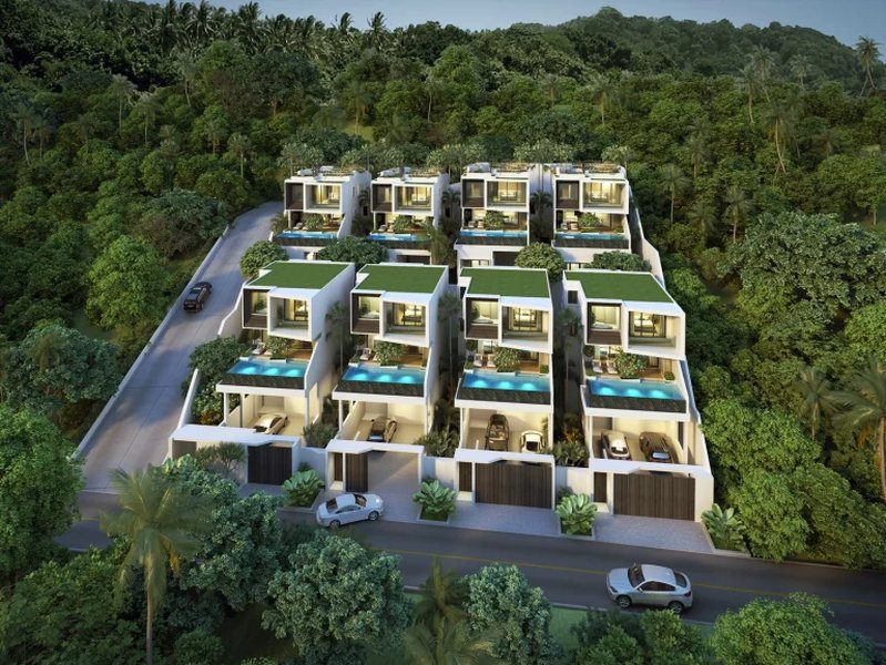 Three-storey villa with panoramic sea views in Mai Khao area, Phuket at Maison Sky Villas