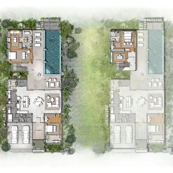 Floor plan of villa in Si Sunthon