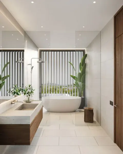 Bathroom of villa in Ко Каео