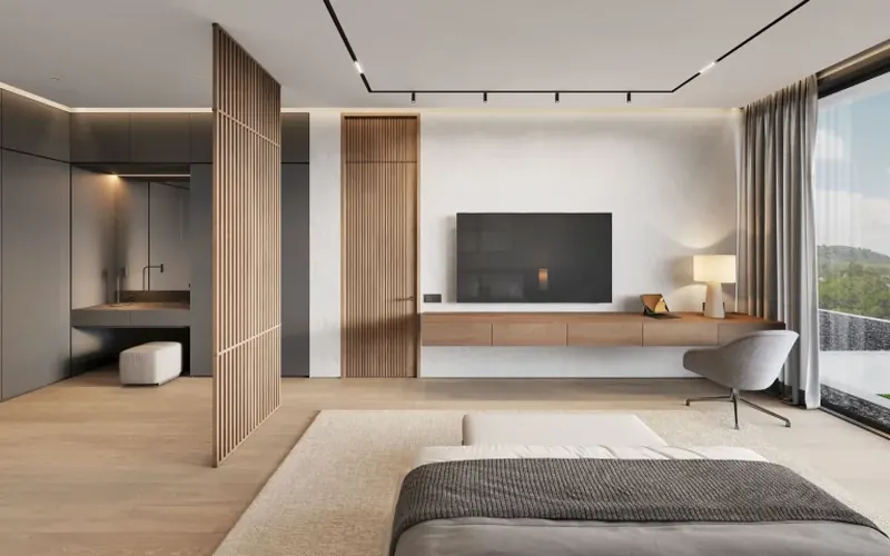 Bedroom of villa in Ко Каео