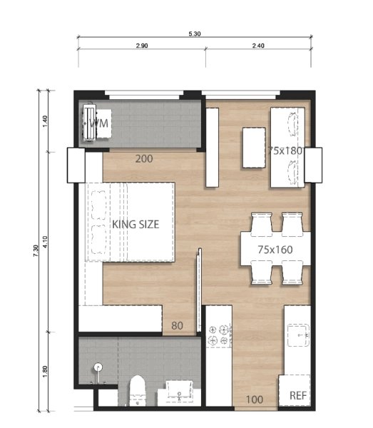 1 Bedroom Apartment in Bang Tao, Phuket at Above Element Condominium