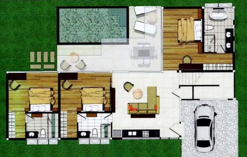 Finished two-storey villa with 4 bedrooms and a swimming pool in Rawai, Phuket in KA Villa complex