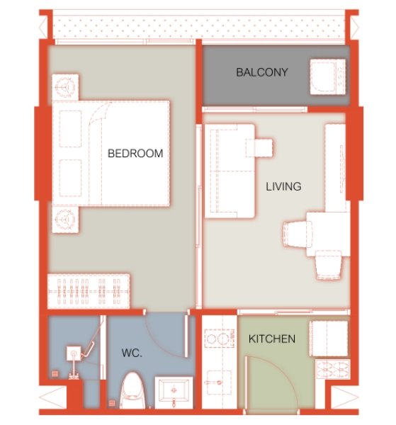 1 Bedroom Apartment in Talang district, Phuket in the new Arise Vibe Phuket complex