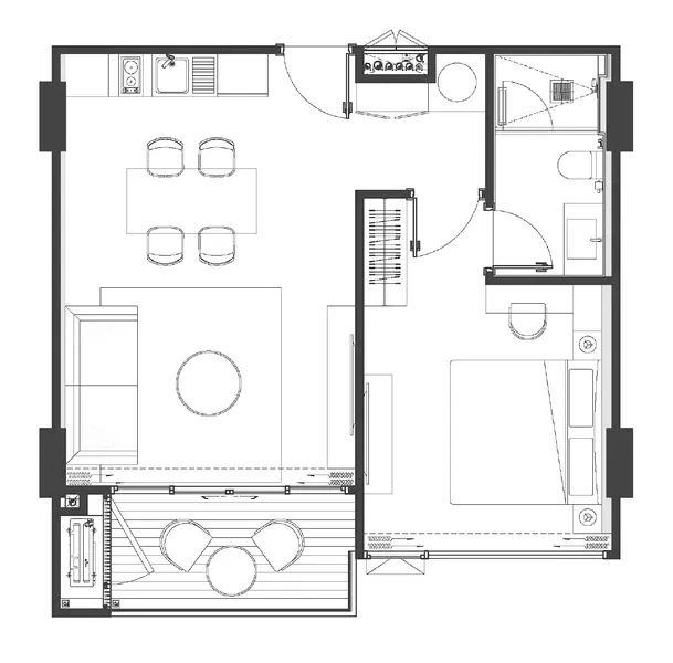 Floor plan of condo in Bangtao