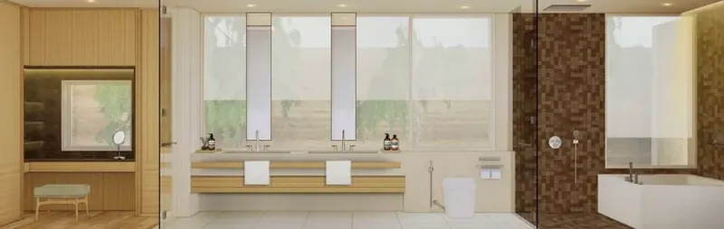 ห้องน้ำของวิลล่า ในศรีซันตัน