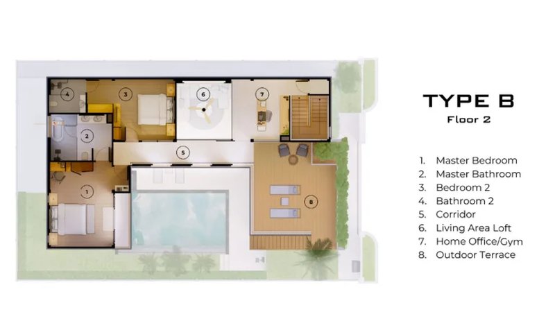 Two-storey 3 bedroom villa with swimming pool near Bang Tao, Phuket in Le Villa Lake