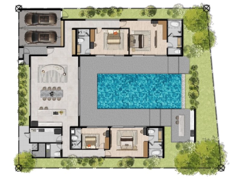 4 Bedroom villa with pool next to the sea in Chalong area, Phuket at Sea Central Villa