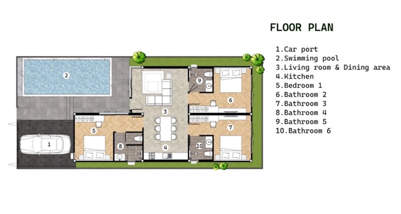 3 Bedroom Villa with Private pool in Sakhu Area, Phuket at Narinsaya Pool Villas