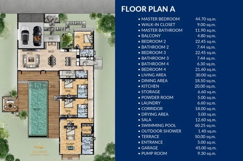 Modern 4 bedroom villa with private pool in Talang area, Phuket at Alisha Garden View