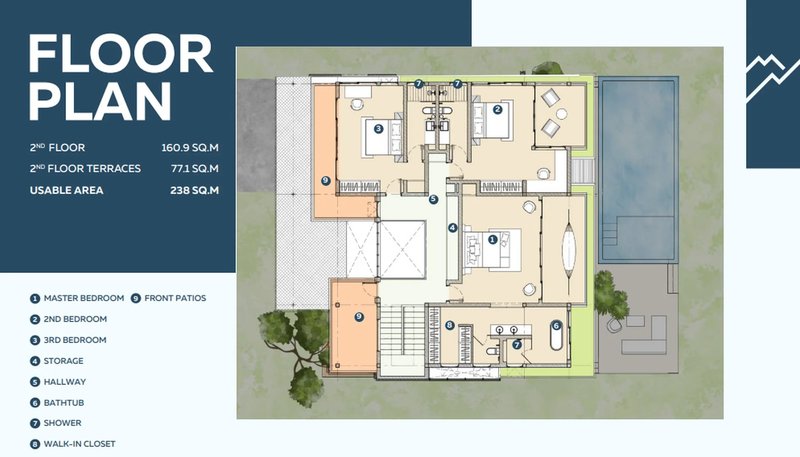 Two-storey villa with private pool and mountain views in Talang district, Phuket in Manick Meadows Complex