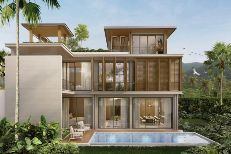 Three-level villa with 4 bedrooms, swimming pool in Laguna area, Phuket in Balco Lagoon Cherngtalay Phuket complex