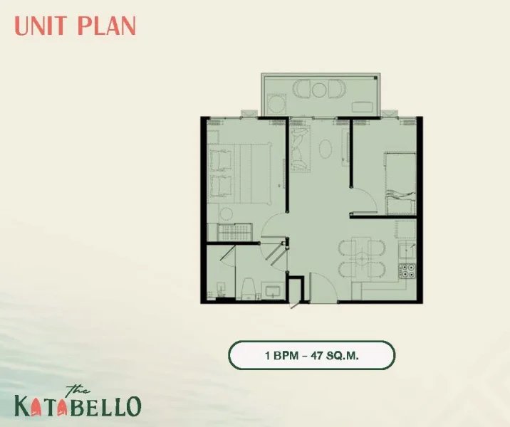 Spacious 1 Bedroom apartment 500 meters from Kata Beach, Phuket at The Katabello