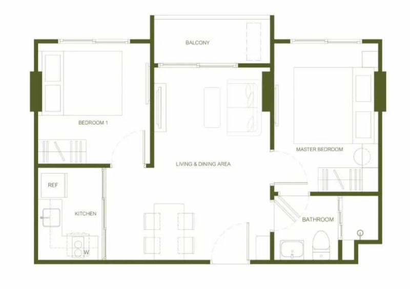 Апартаменты с 2 спальнями между пляжами Банг Тао и Сурин, Пхукет в новом комплексе Rhea by Sansiri