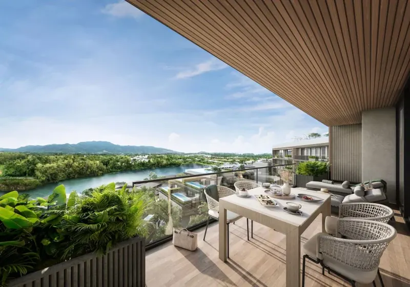 Terrace of condo in Choeng Thale