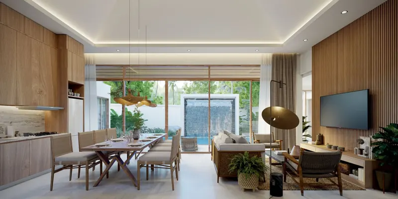 Living room of villa in Chalong