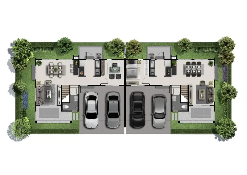 Floor plan of villa in Pa Khlok