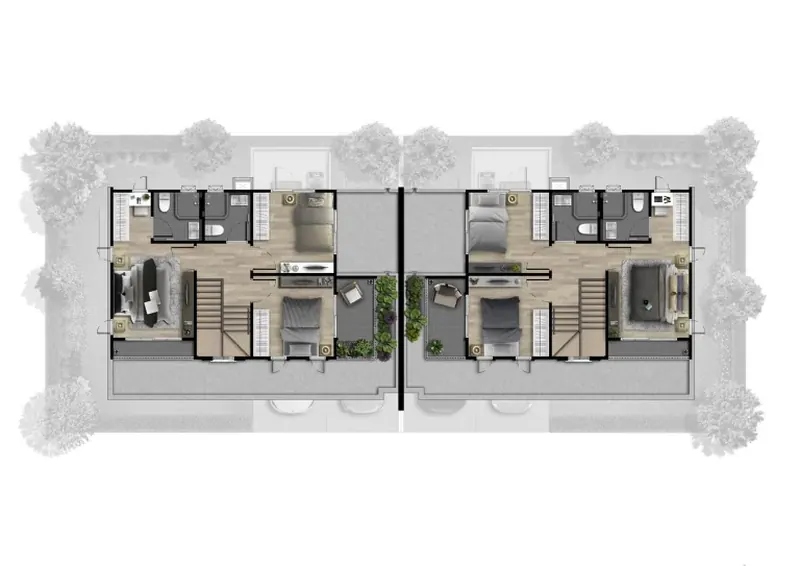 Floor plan of villa in Pa Khlok
