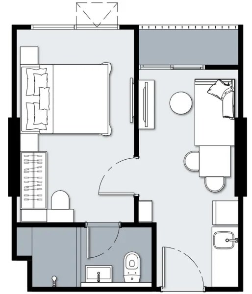 One Bedroom Apartment of 29 sq.m in Talang, Phuket at The Cube Amaze Srisoonthon