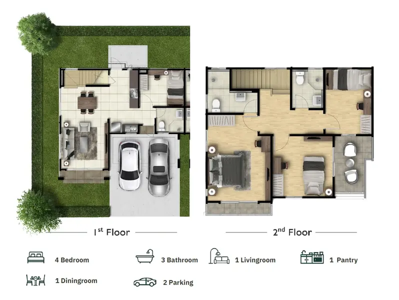 Floor plan of townhouse in Thep Krasasttri