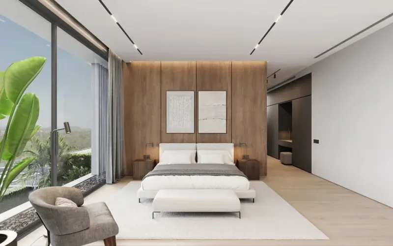 Bedroom of villa in Ко Каео