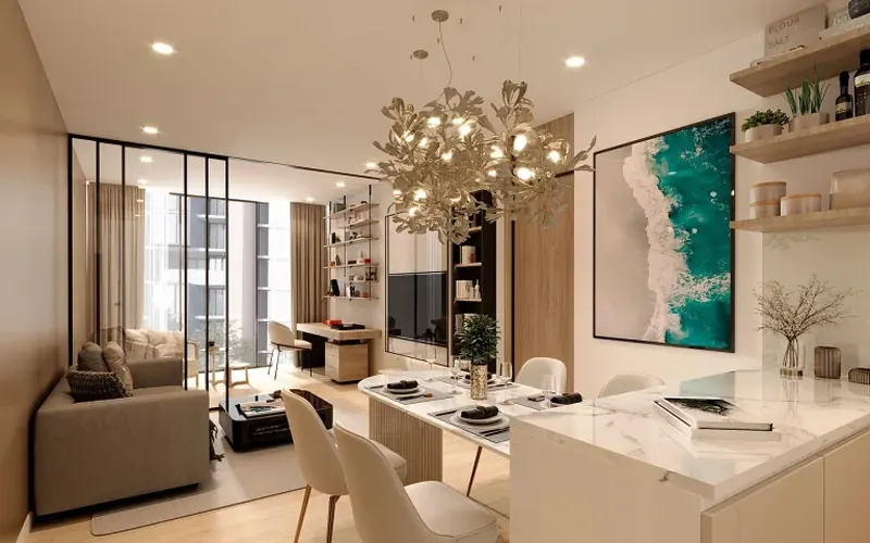 Living room of condo in Karon