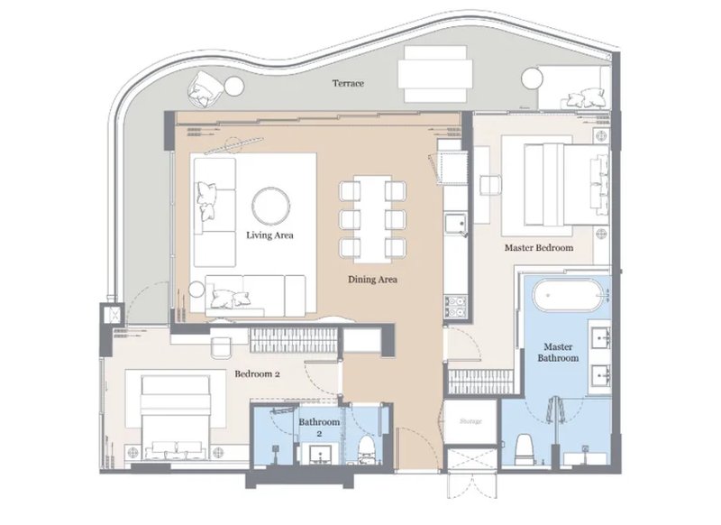 Luxury 2 Bedroom Beachfront Apartment in Laguna Area, Phuket at Garrya Residences