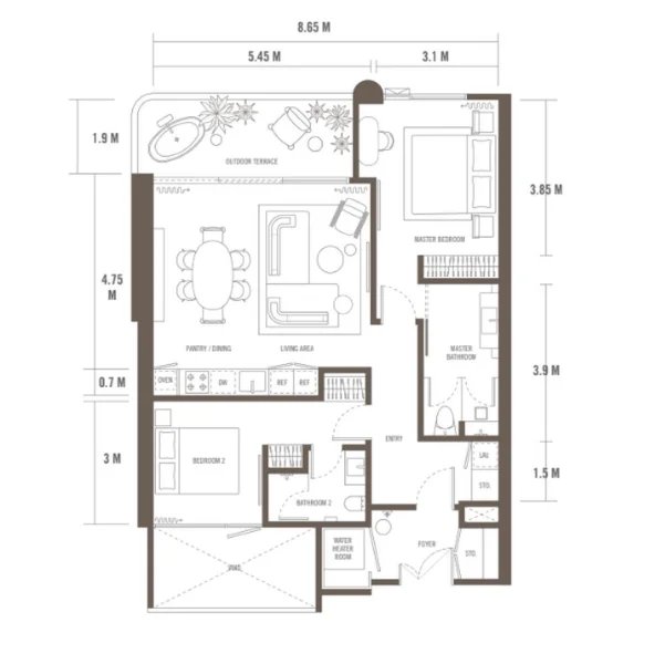 2 Bedroom Apartment in Bang Tao area, Phuket at The Standard Residences