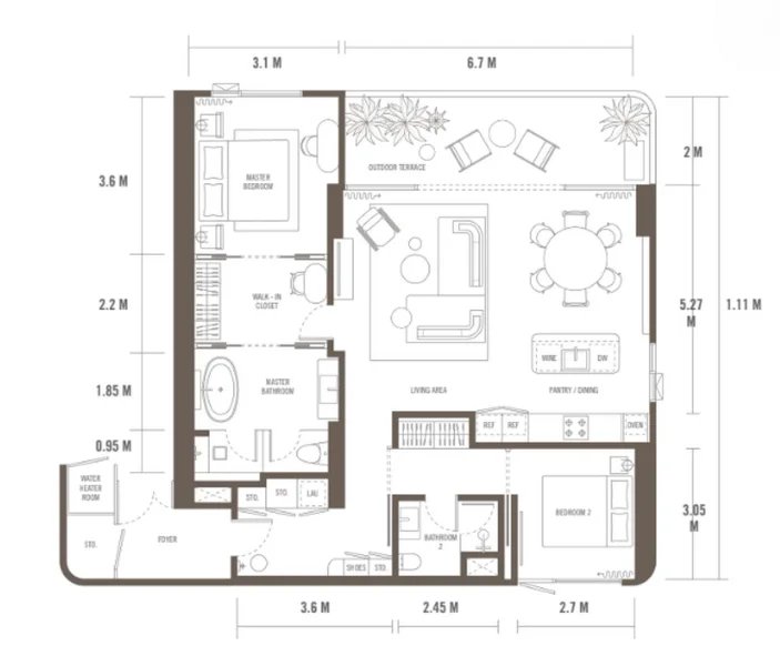 2 Bedroom Corner Apartment in Bang Tao area, Phuket at The Standard Residences