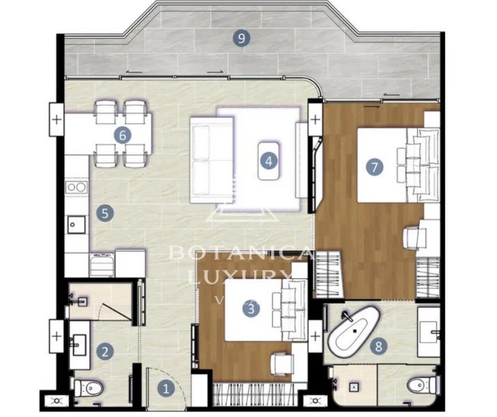 2 Bedroom Apartment in Bang Tao Area, Phuket at Botanica Hythe Condominium