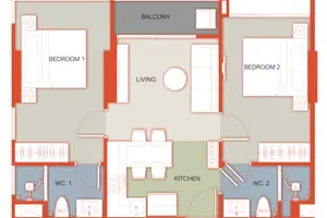 Bedroom of condo in Si Sunthon