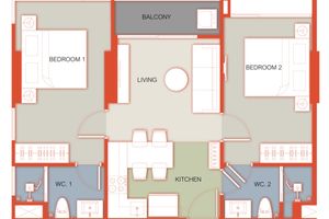 2 Bedroom apartment in Talang district, Phuket in the new Arise Vibe Phuket complex