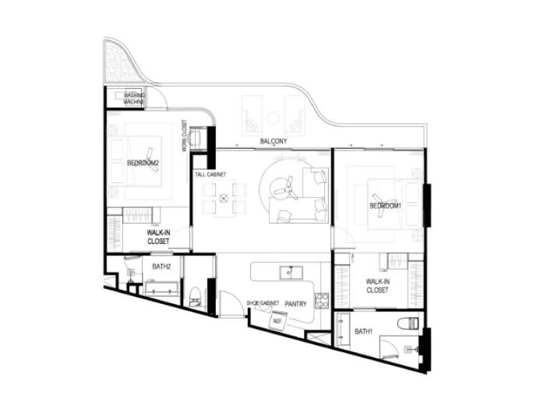 2 Bedroom apartment in Laguna area, Phuket in the new Laguna Golf Residences Hibiscus complex