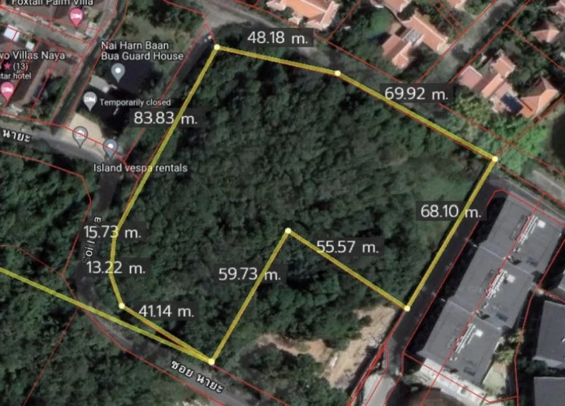 Land plot of 6.45 rai at Nai Harn beach, Phuket