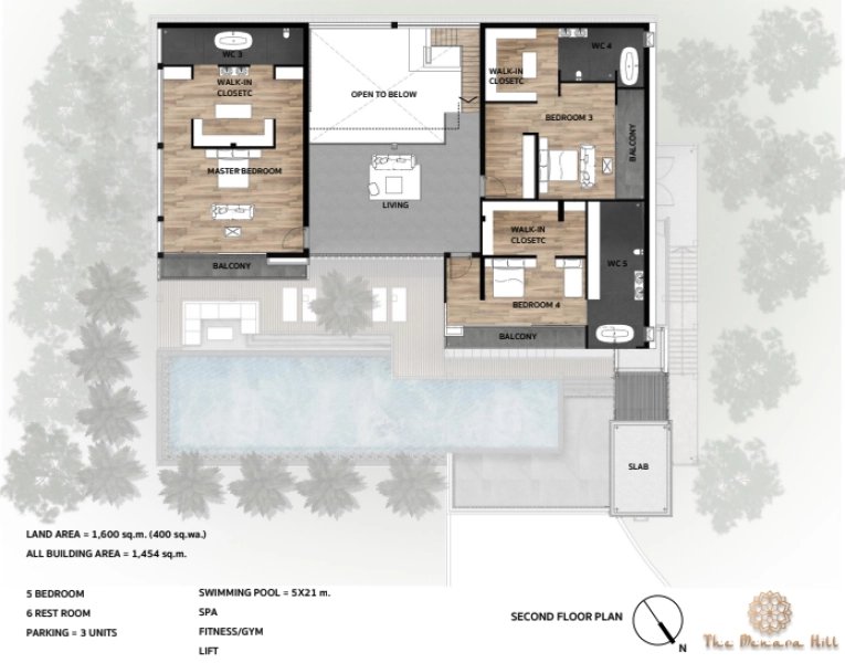 5 Bedroom villa with private pool on the lake, Phuket in The Menara Hill