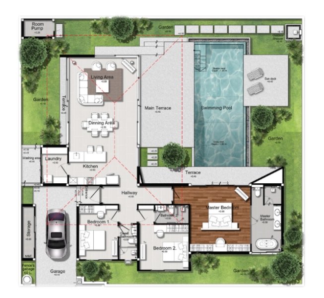 3 Bedroom Villa with private pool in Talang, Phuket at Botanica Wisdom