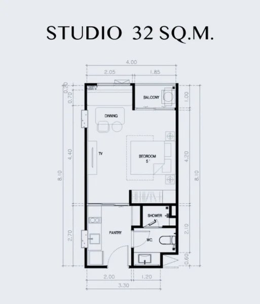 Studio 50 meters from the sea in Bang Tao area, Phuket in Bellevue Beachfront