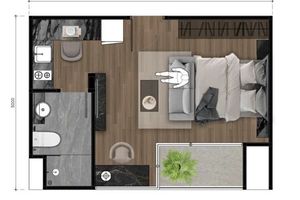Studio apartment near Rawai Beach, Phuket at Enigma Residence