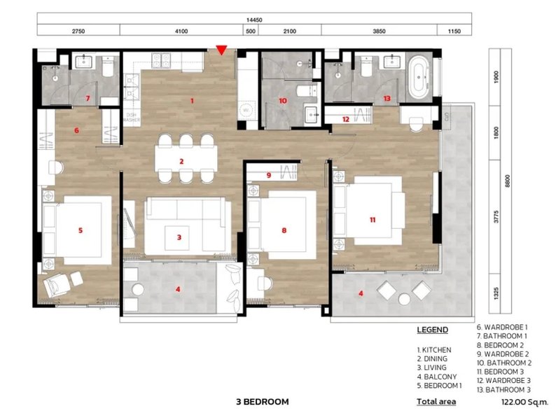 3 Bedroom Apartment in Bang Tao, Phuket at The Ozone Oasis Condominium