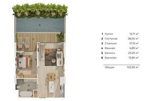 Apartment with Terrace and Private pool in Bang Tao, Phuket in Layan Green Park